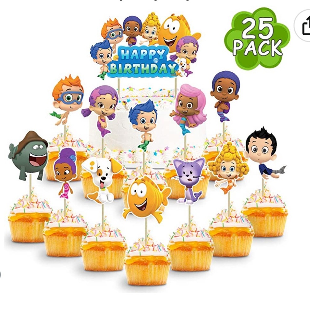 Guppies birthday cake topper & cupcake toppers